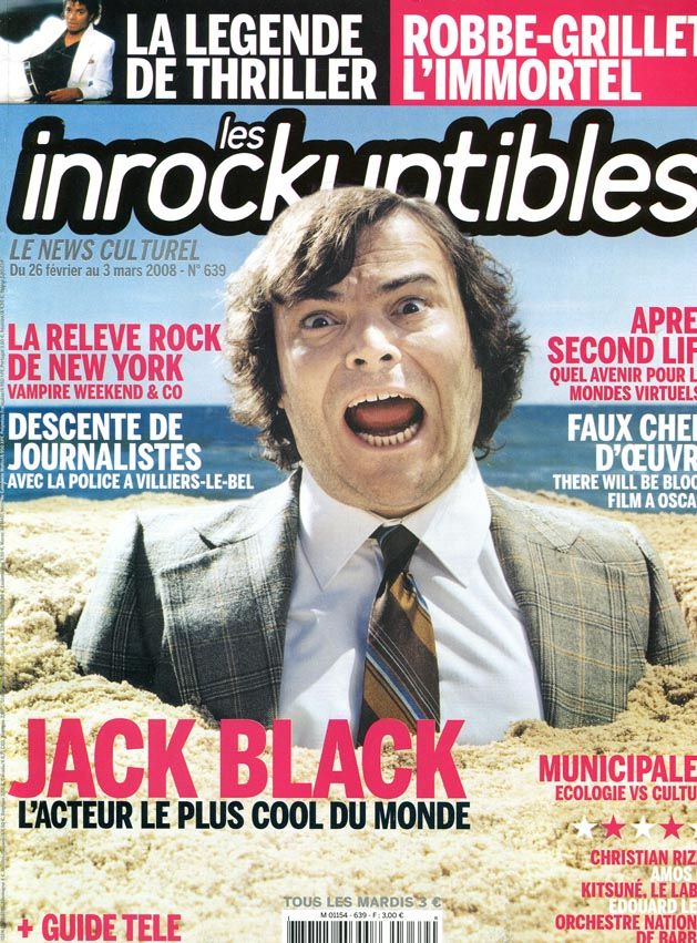 INROCKUPTIBLES | LES magazine side cover Issue 639 26 February 2008