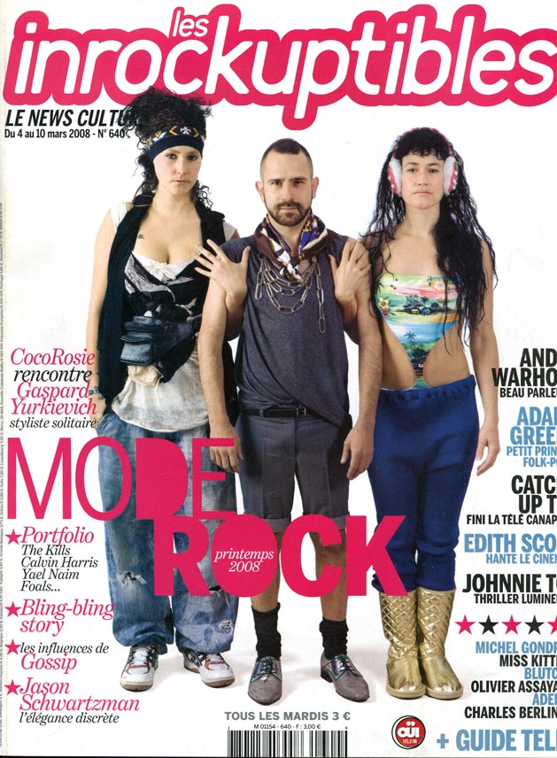INROCKUPTIBLES | LES magazine side cover Issue 640 4 March 2008