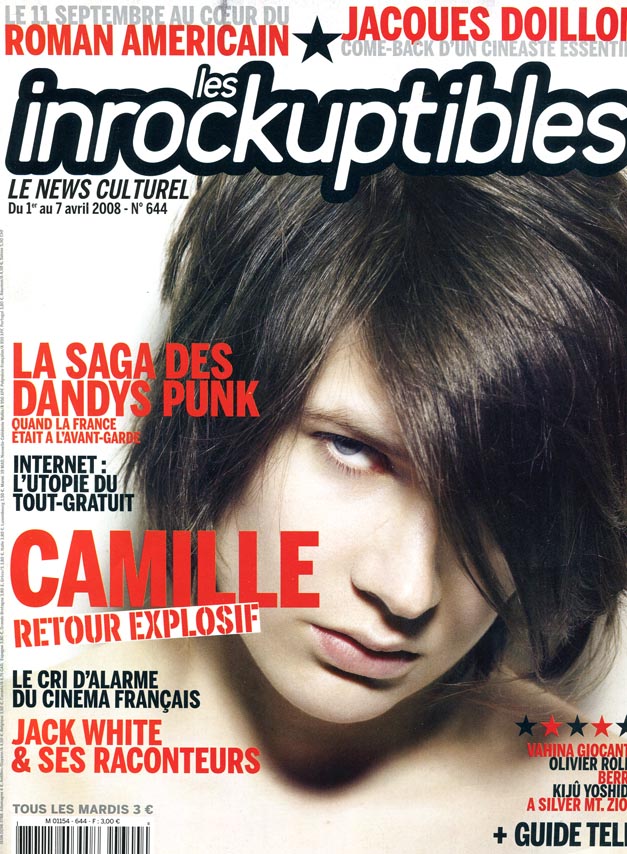 INROCKUPTIBLES | LES magazine side cover Issue 644 1 April 2008