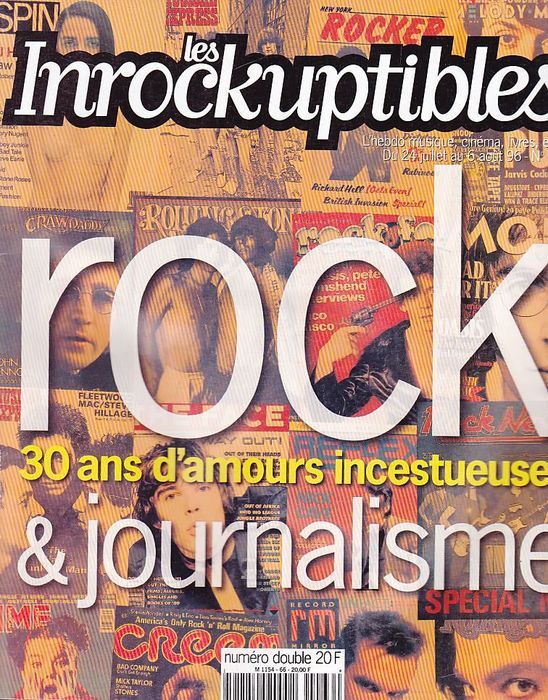 INROCKUPTIBLES | LES magazine side cover Issue 66 24 July 1996