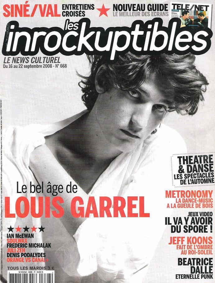 INROCKUPTIBLES | LES magazine side cover Issue 668 16 September 2008