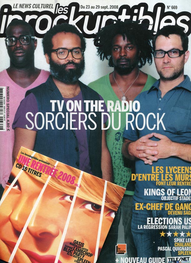 INROCKUPTIBLES | LES magazine side cover Issue 669 23 September 2008