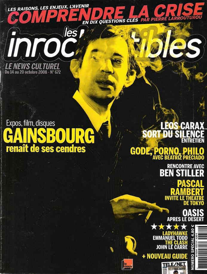 INROCKUPTIBLES | LES magazine side cover Issue 672 14 October 2008