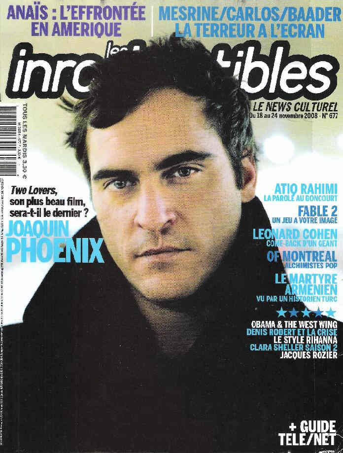 INROCKUPTIBLES | LES magazine side cover Issue 677 18 November 2008