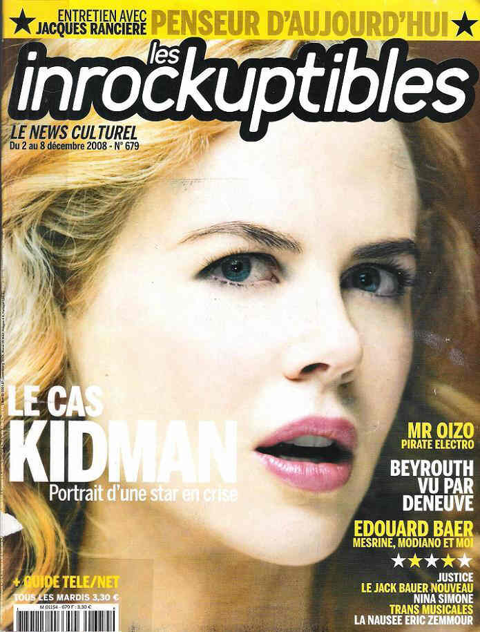INROCKUPTIBLES | LES magazine side cover Issue 679 2 December 2008