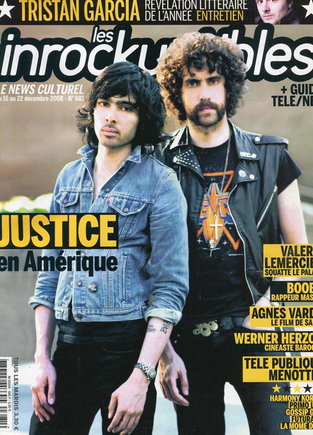 INROCKUPTIBLES | LES magazine side cover Issue 681 16 December 2008