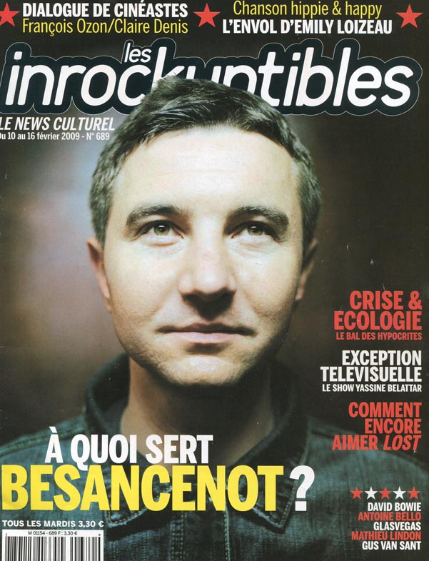 INROCKUPTIBLES | LES magazine side cover Issue 689 10 February 2009