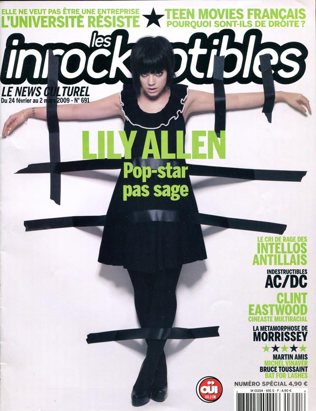 INROCKUPTIBLES | LES magazine side cover Issue 691 24 February 2009
