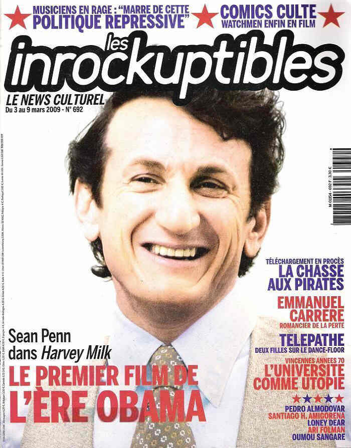 INROCKUPTIBLES | LES magazine side cover Issue 692 3 March 2009