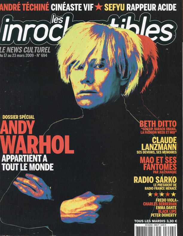 INROCKUPTIBLES | LES magazine side cover Issue 694 17 March 2009