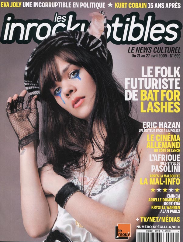 INROCKUPTIBLES | LES magazine side cover Issue 699 21 April 2009