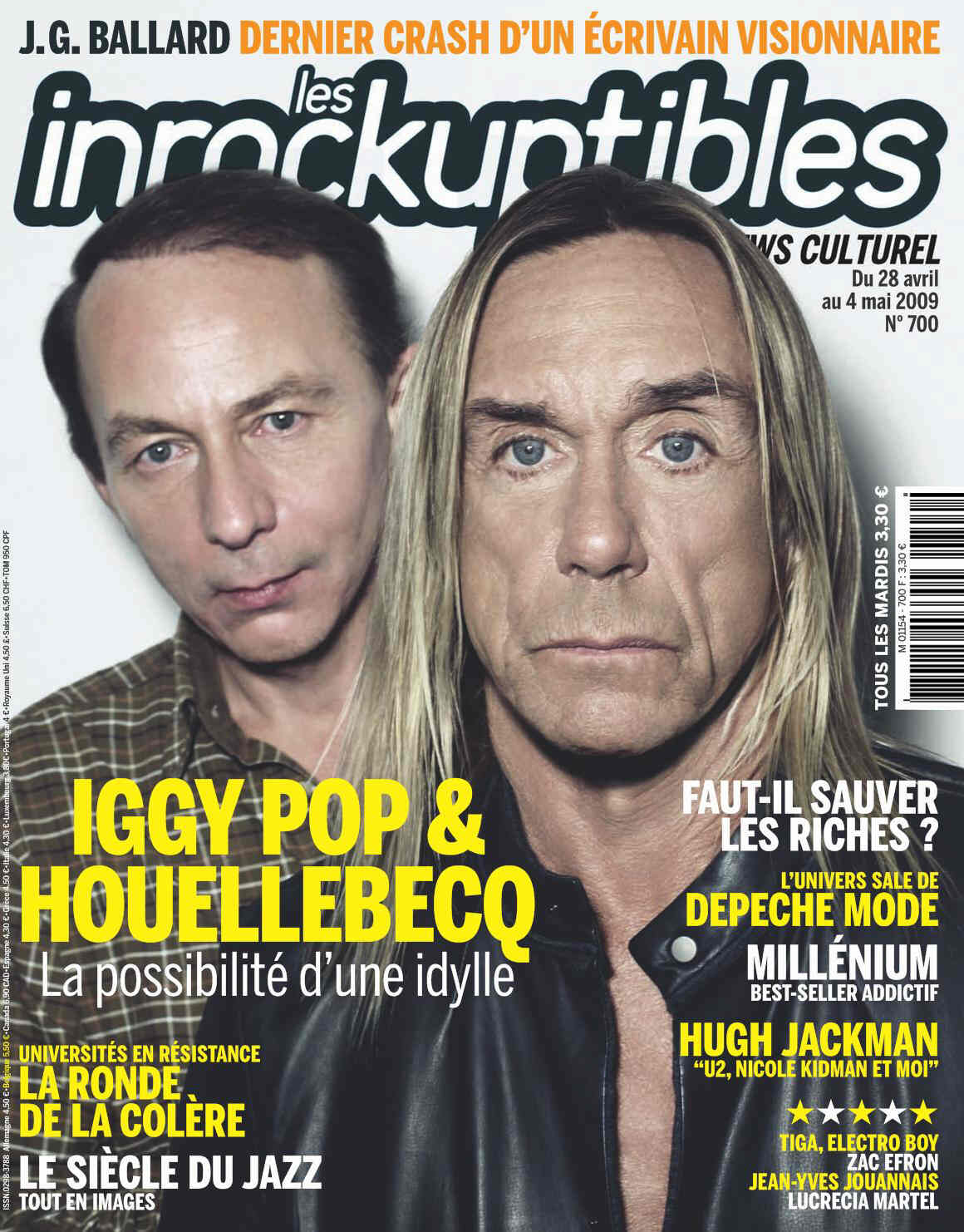 INROCKUPTIBLES | LES magazine side cover Issue 700 28 April 2009