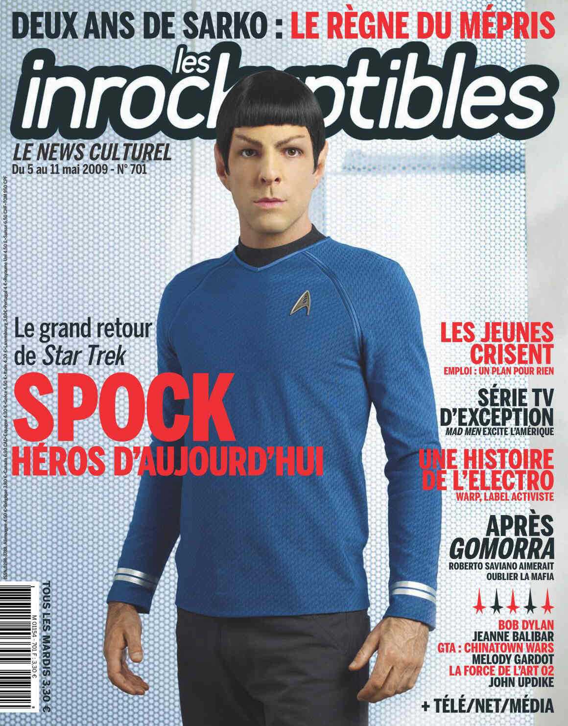INROCKUPTIBLES | LES magazine side cover Issue 701 5 May 2009