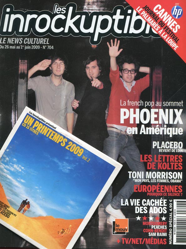 INROCKUPTIBLES | LES magazine side cover Issue 704 26 May 2009