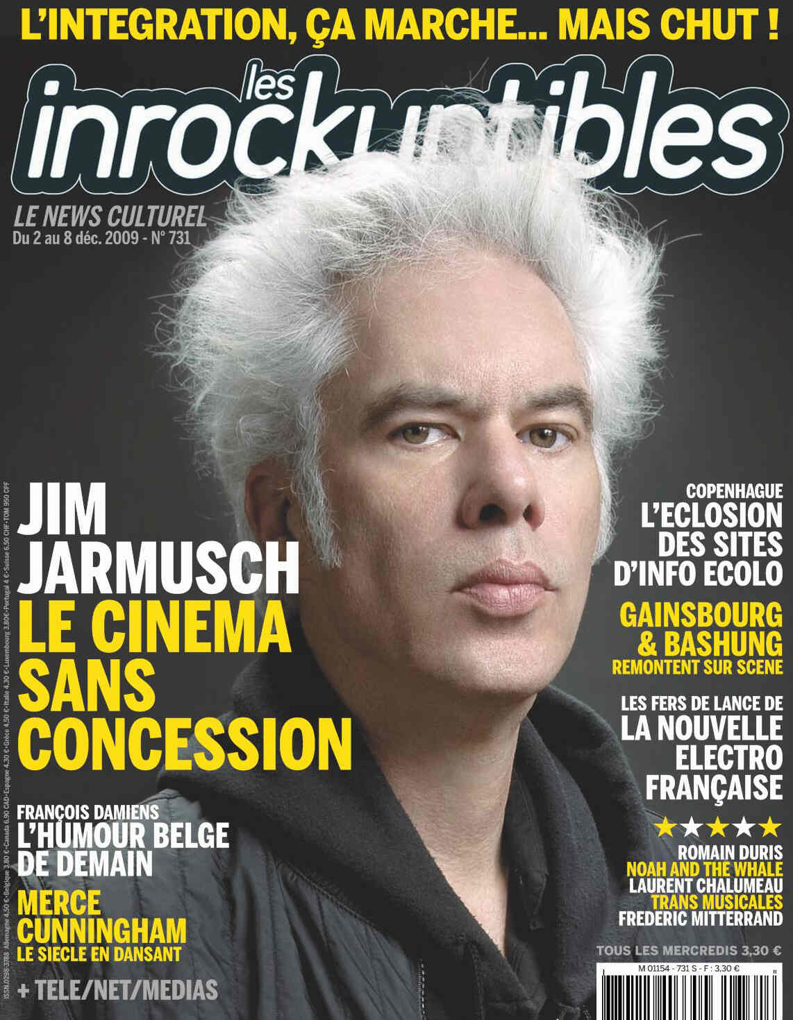 INROCKUPTIBLES | LES magazine side cover Issue 731 2 December 2009