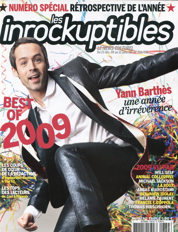 INROCKUPTIBLES | LES magazine side cover Issue 734/735/736 23 December 2009