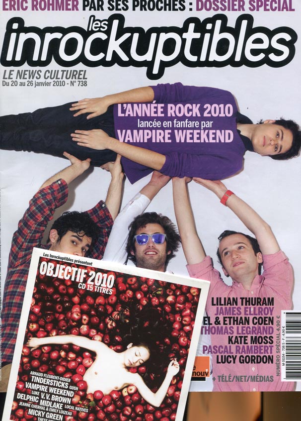 INROCKUPTIBLES | LES magazine side cover Issue 738 20 January 2010