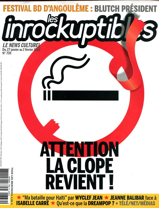 INROCKUPTIBLES | LES magazine side cover Issue 739 27 January 2010