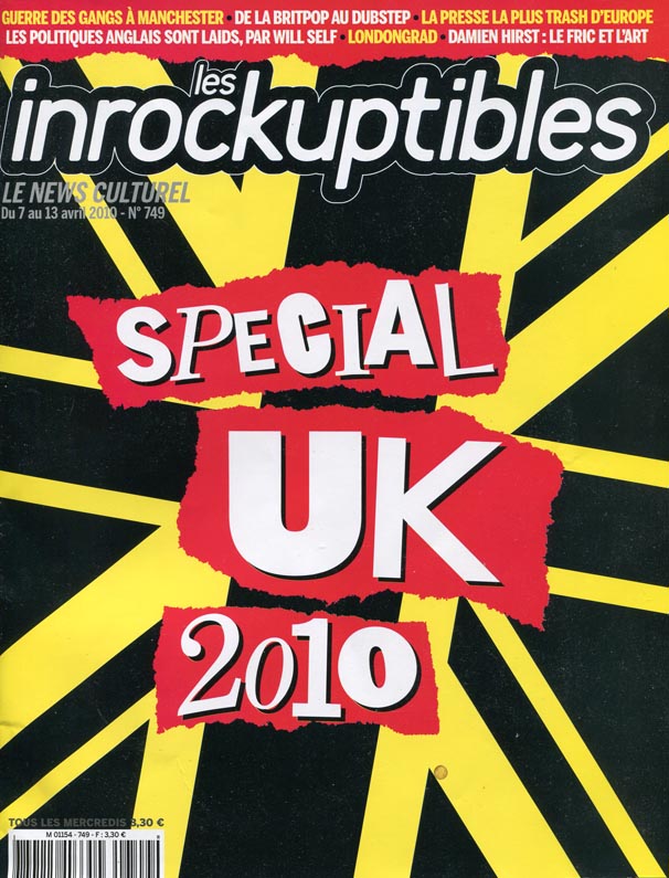 INROCKUPTIBLES | LES magazine side cover Issue 749 7 April 2010
