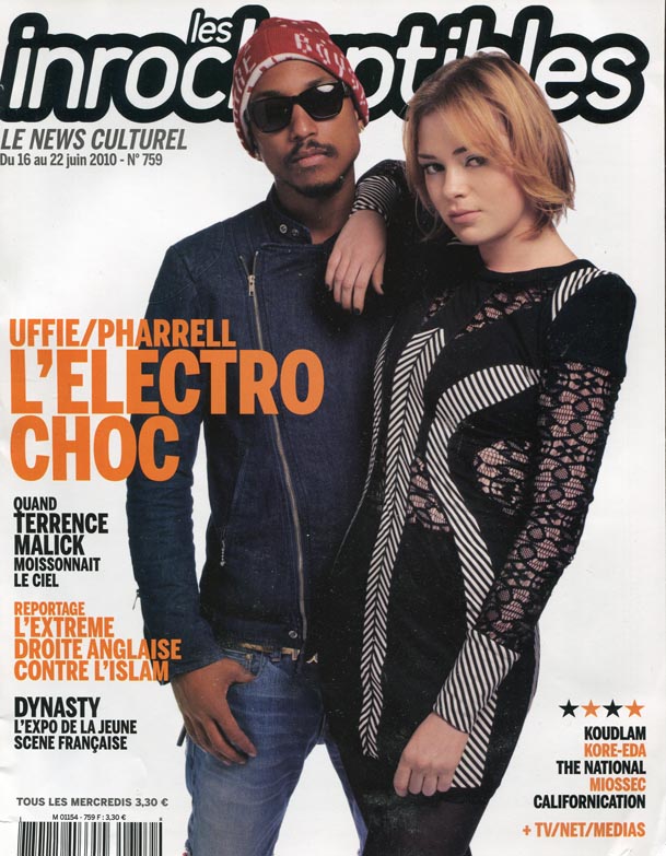 INROCKUPTIBLES | LES magazine side cover Issue 759 16 June 2010