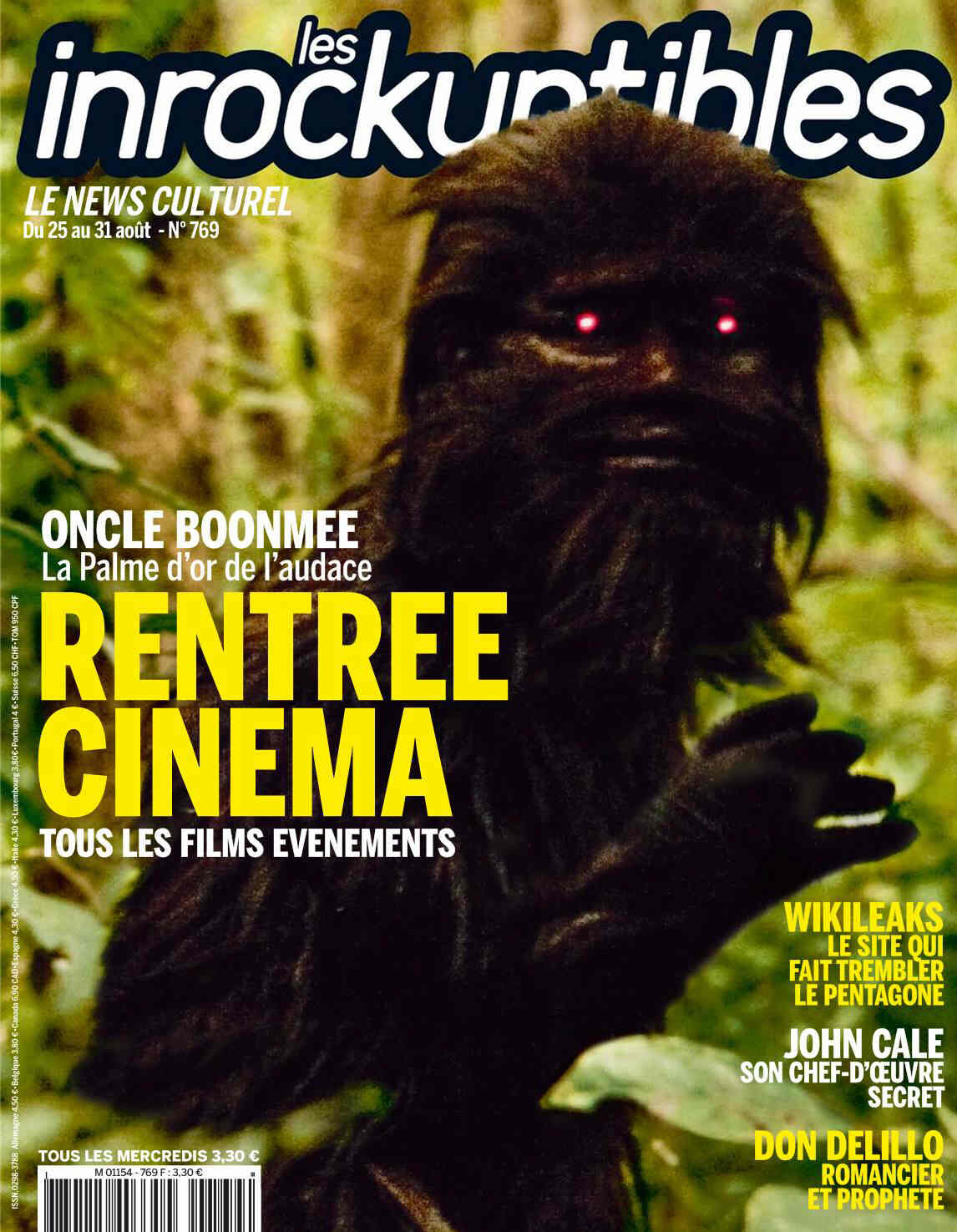 INROCKUPTIBLES | LES magazine side cover Issue 769 25 August 2010