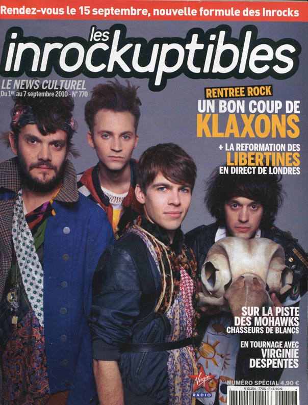 INROCKUPTIBLES | LES magazine side cover Issue 770 1 September 2010