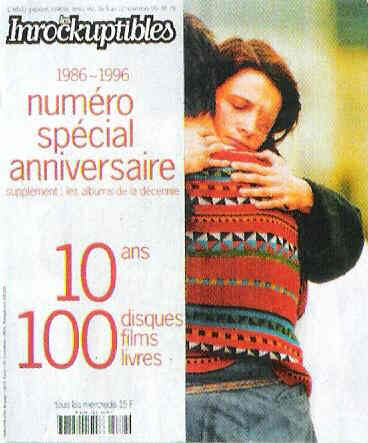 INROCKUPTIBLES | LES magazine side cover Issue 78 6 November 1996