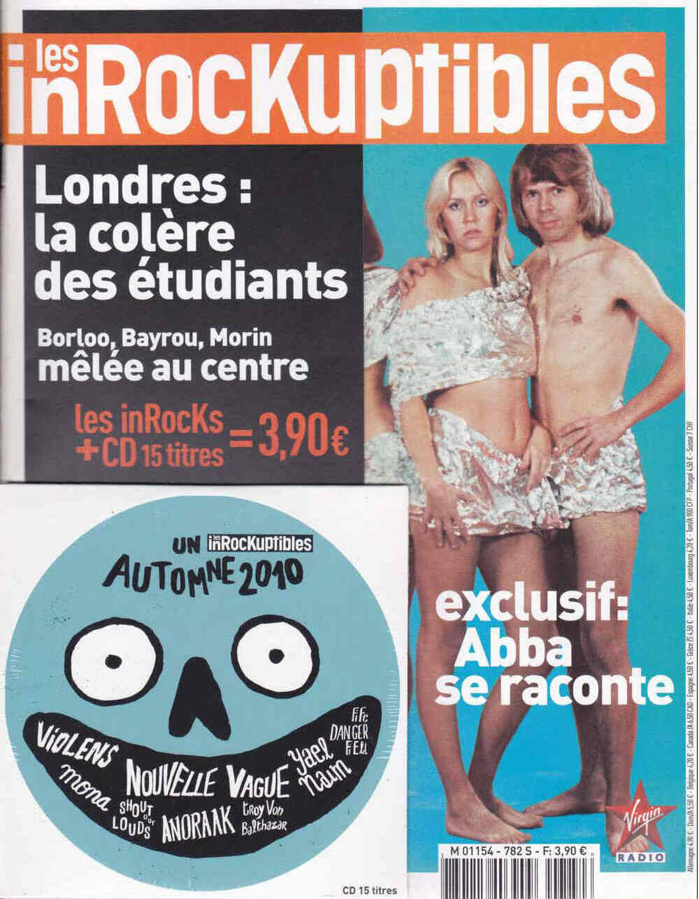 INROCKUPTIBLES | LES magazine side cover Issue 782 23 November 2010