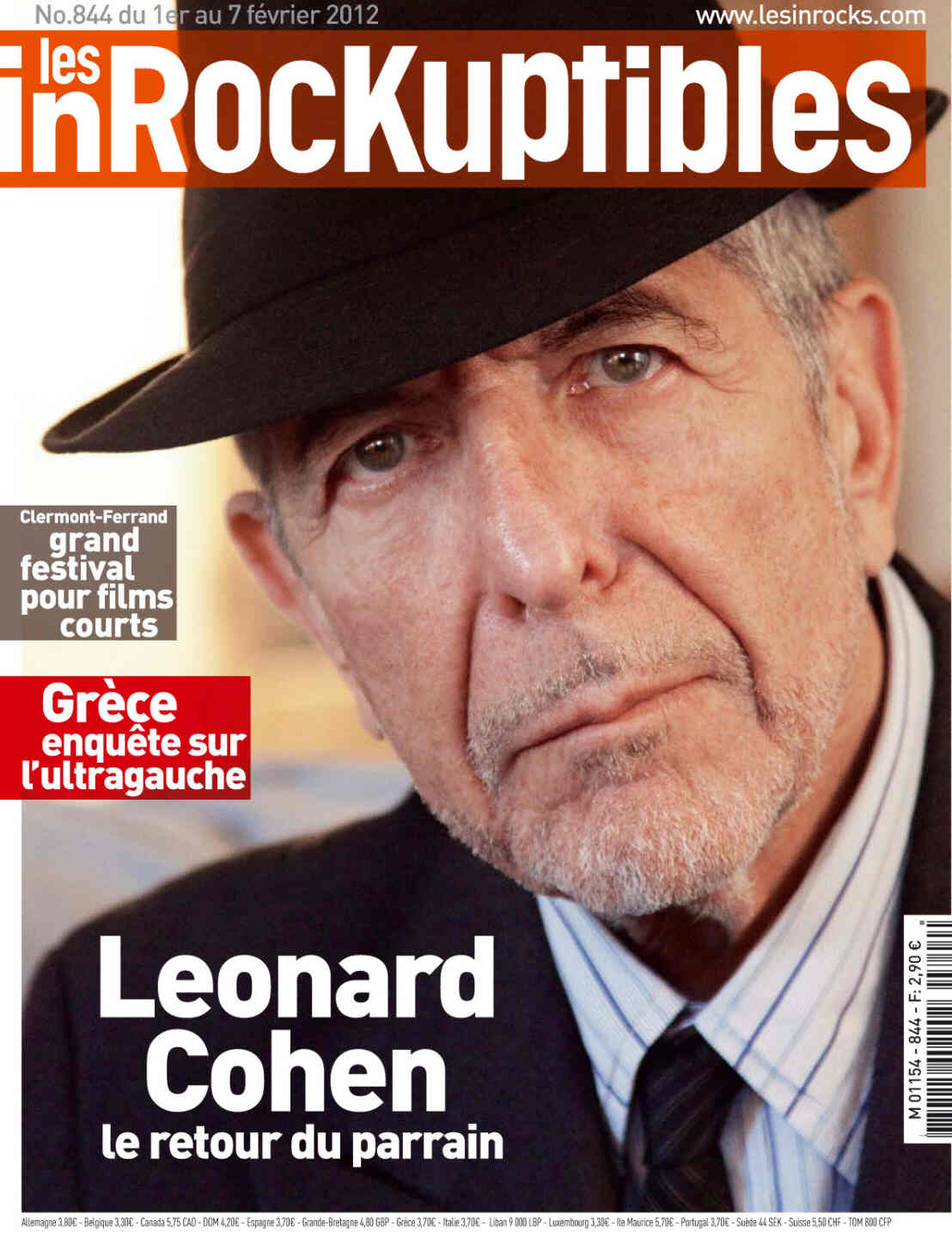 INROCKUPTIBLES | LES magazine side cover Issue 844 1 February 2012