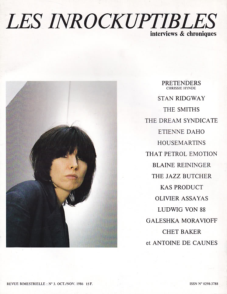 INROCKUPTIBLES | LES magazine side cover Issue 3 October/November 1986
