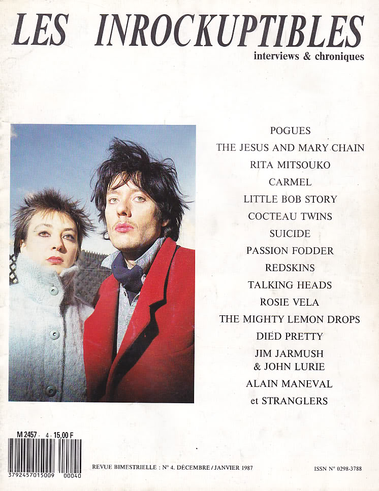 INROCKUPTIBLES | LES magazine side cover Issue 4 December 1986