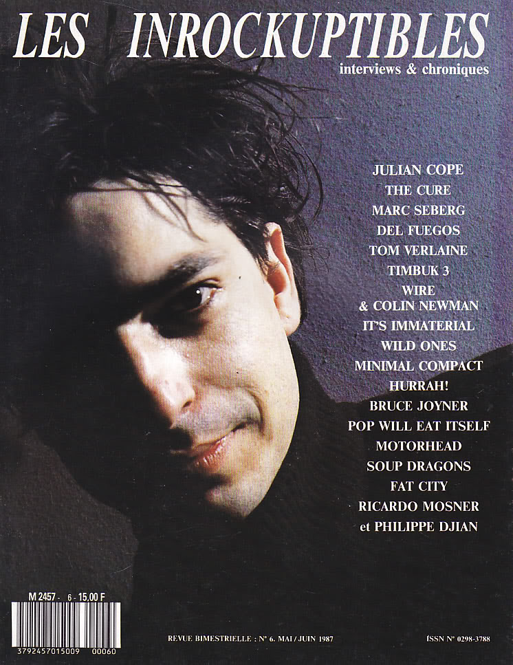 INROCKUPTIBLES | LES magazine side cover Issue 6 May/June 1987
