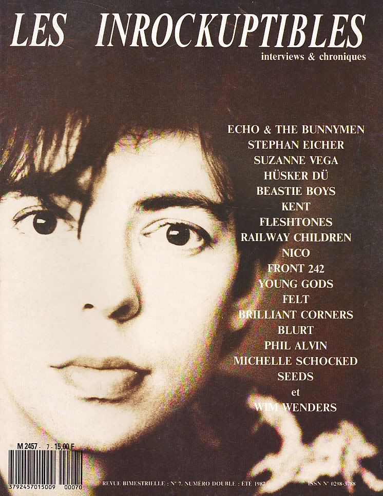 INROCKUPTIBLES | LES magazine side cover Issue 7 Summer 1987