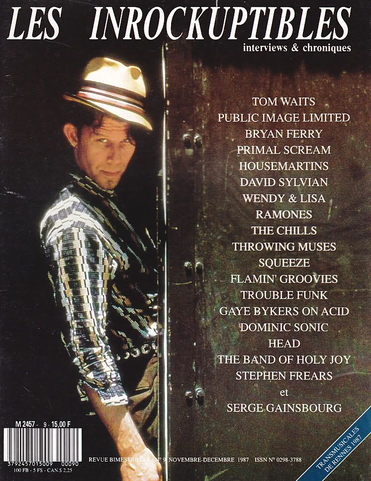 INROCKUPTIBLES | LES magazine side cover Issue 9 November/December 1987