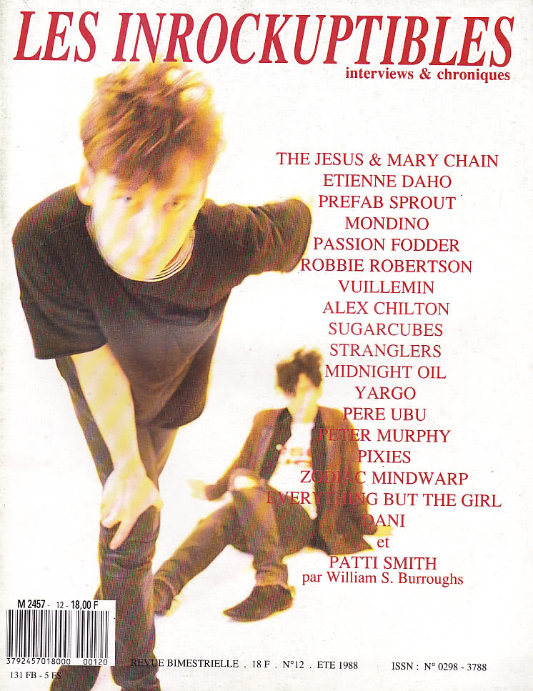 INROCKUPTIBLES | LES magazine side cover Issue 12 Summer 1988