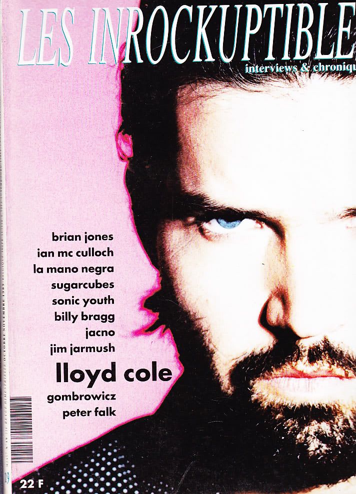 INROCKUPTIBLES | LES magazine side cover Issue 19 October/November 1989