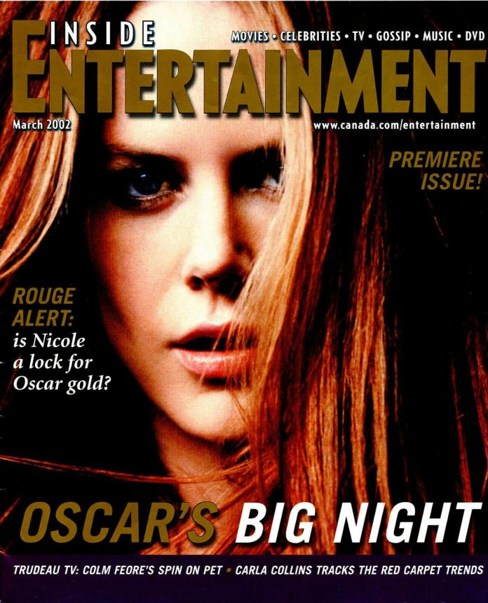 INSIDE ENTERTAINMENT magazine side cover Issue 1  March 2002
