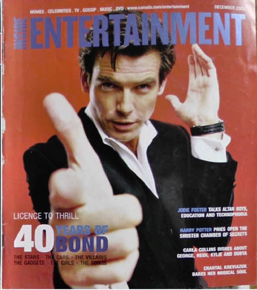 INSIDE ENTERTAINMENT magazine side cover December 2002