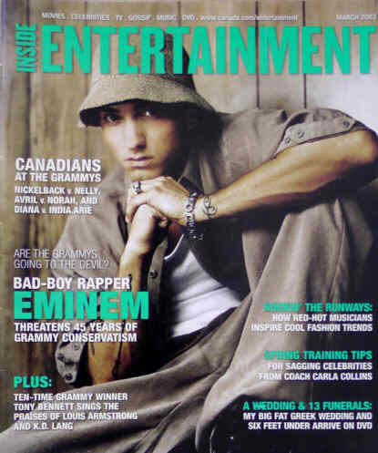 INSIDE ENTERTAINMENT magazine side cover March 2003