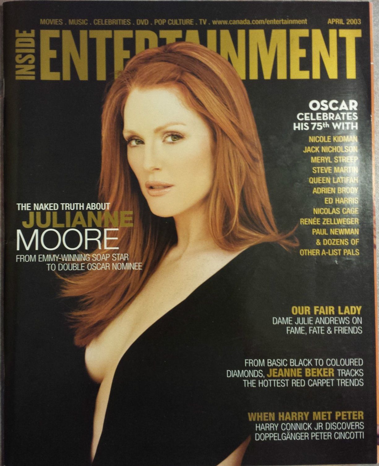 INSIDE ENTERTAINMENT magazine side cover April 2003