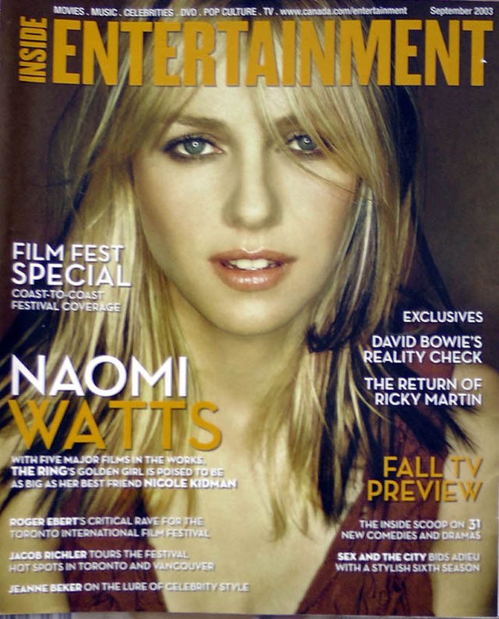 INSIDE ENTERTAINMENT magazine side cover September 2003