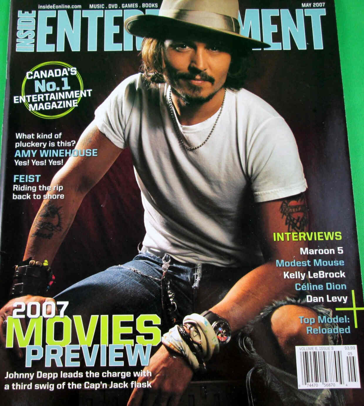 INSIDE ENTERTAINMENT magazine side cover May 2007