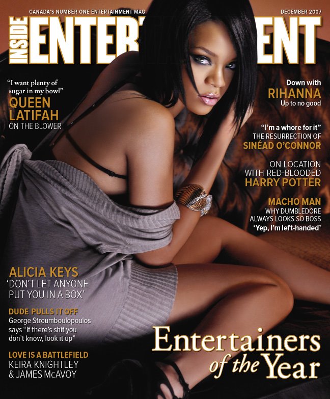 INSIDE ENTERTAINMENT magazine side cover December 2007