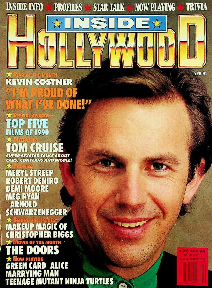 INSIDE HOLLYWOOD (90s) magazine side cover Issue 2  April 1991