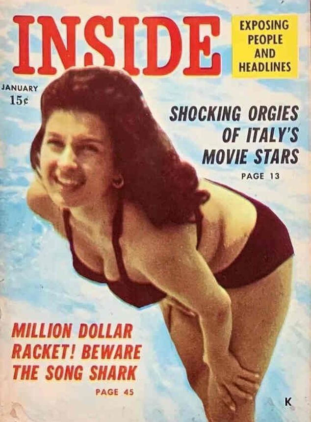 INSIDE magazine side cover January 1955
