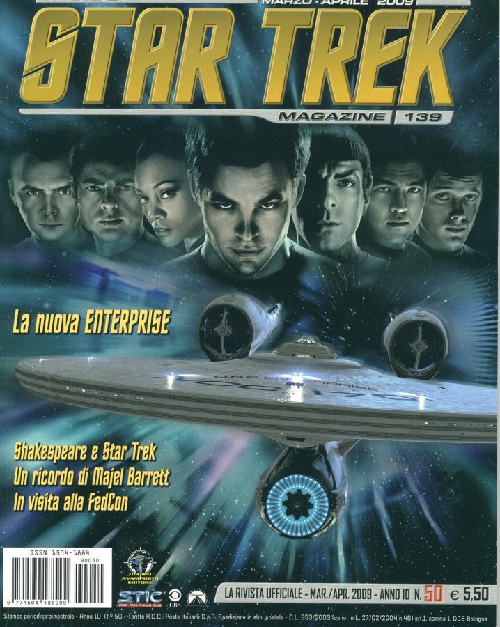 INSIDE STAR TREK magazine side cover Issue 139 March/April 2009