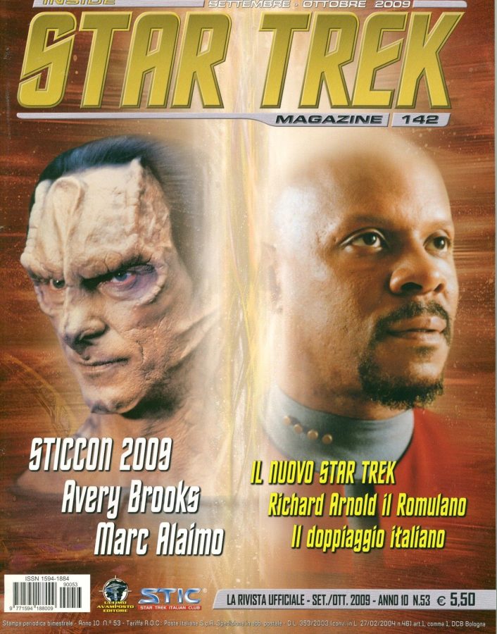 INSIDE STAR TREK magazine side cover Issue 142 September/October 2009