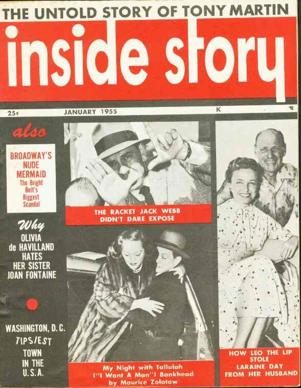 INSIDE STORY magazine side cover Issue 1 January 1955
