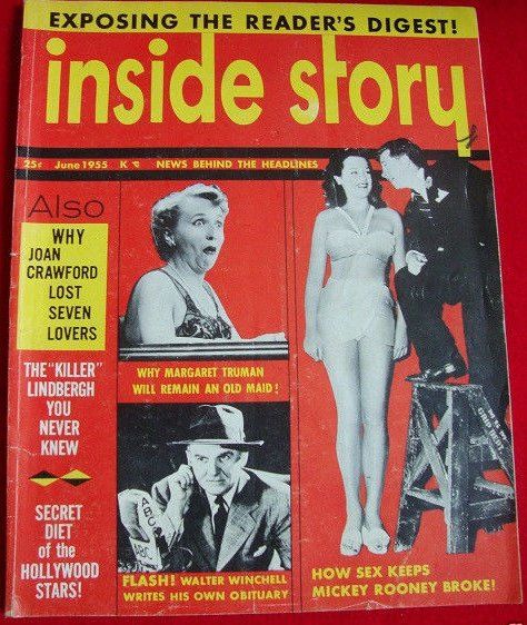 INSIDE STORY magazine side cover June 1955