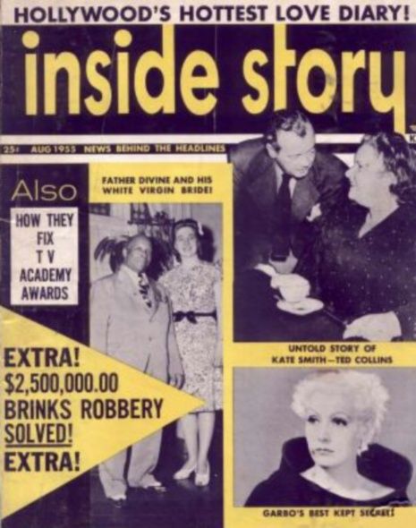 INSIDE STORY magazine side cover August 1955